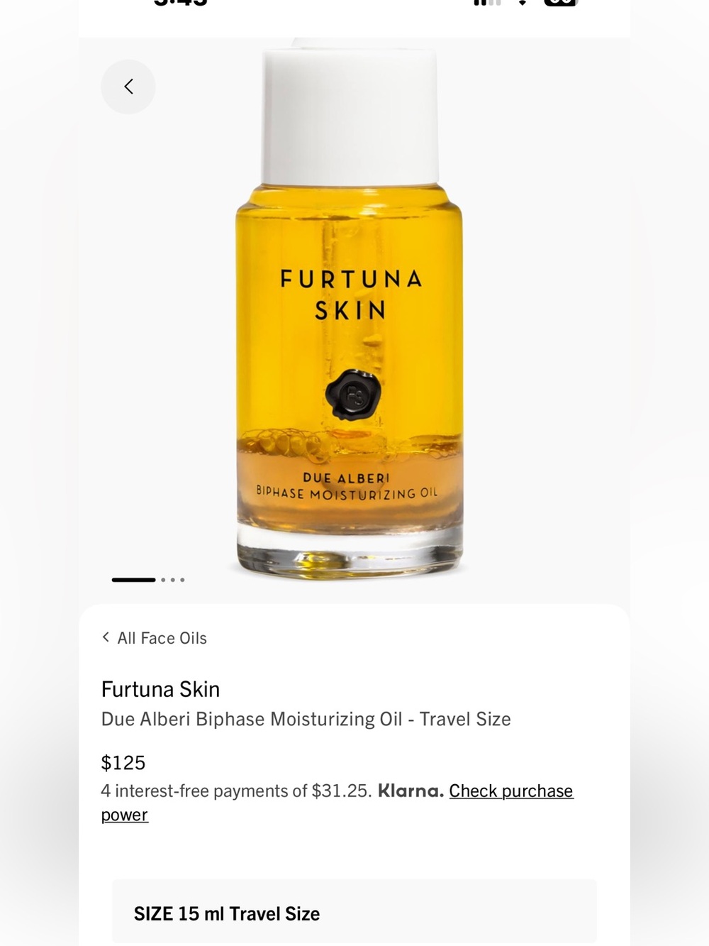Due Alberi Biphasic Moisturizing Oil — Yellow Travel Size